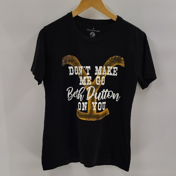 Yellowstone Black Short Sleeve Tee Size Large Beth Dutton Graphic - Picture 1 of 5